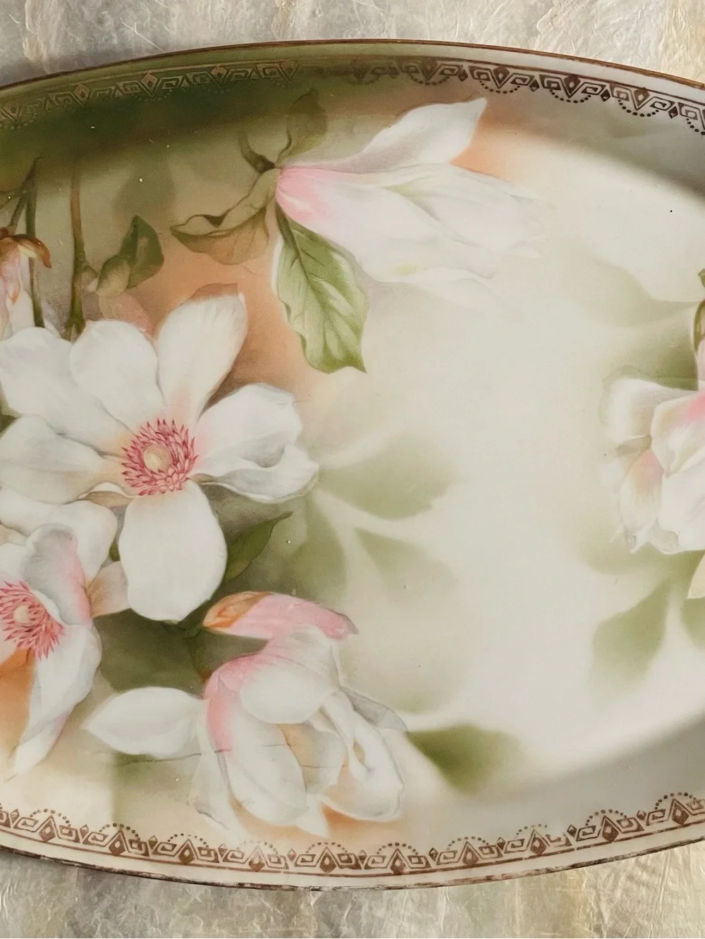 Antique-R.S.-Prussia-Reinhold Schlegelmilch-hand painted-poppy floral-platter